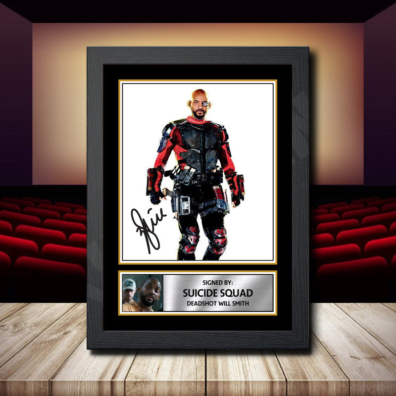 Suicide Squad Deadshot Will Smith 2 Printed Signature Movie Star Poster Print Framed Wall Art Gift – Suicide Squad Deadshot Will Smith 2 Printed Signature Movie Star Poster Print