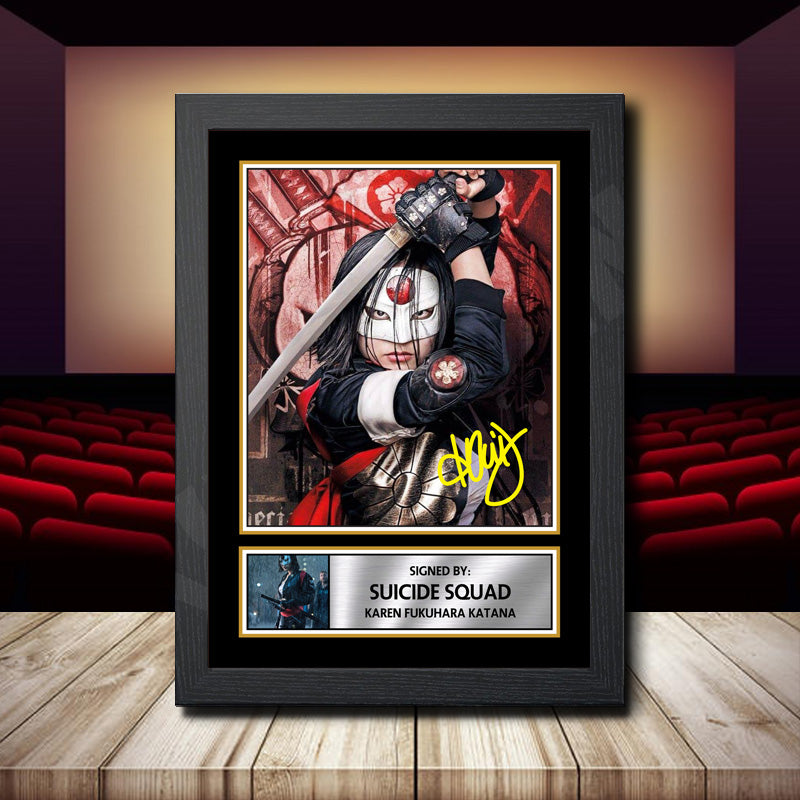Suicide Squad Karen Fukuhara Katana Printed Signature Movie Star Poster Print Framed Wall Art Gift – Suicide Squad Karen Fukuhara Katana Printed Signature Movie Star Poster Print
