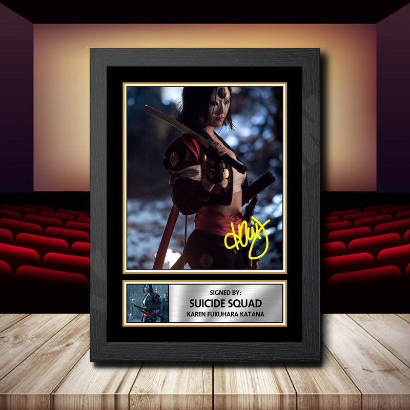 Suicide Squad Karen Fukuhara Katana 2 Printed Signature Movie Star Poster Print Framed Wall Art Gift – Suicide Squad Karen Fukuhara Katana 2 Printed Signature Movie Star Poster Print