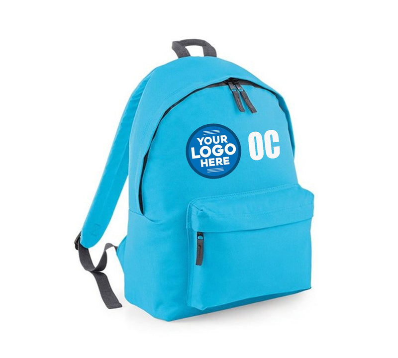 CUSTOM PRINTED BACKPACK SCHOOL ANY LOGO AND/ OR INITIALS FULLY PERSONALISED