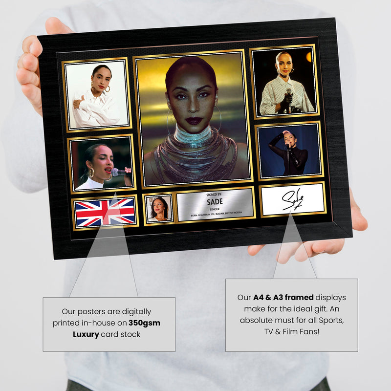 Sade Singers Framed Autographed Print - Limited Edition Autograph Fan Gift – Collectible Memorabilia Merchandise