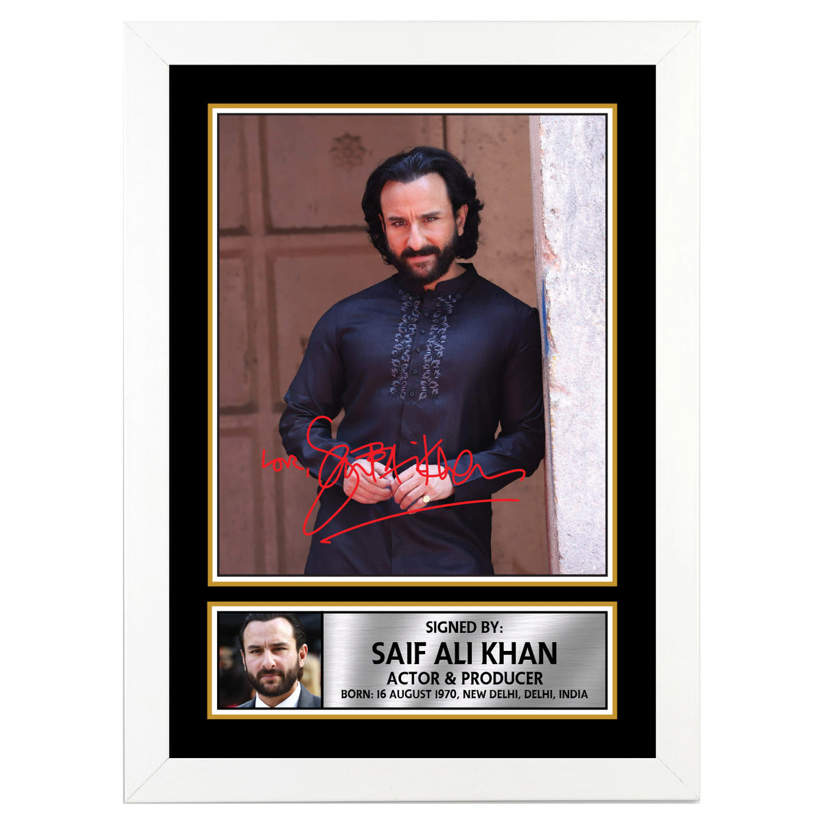 Saif Ali Khan M371 Bollywood Printed Signature Poster Print Gift