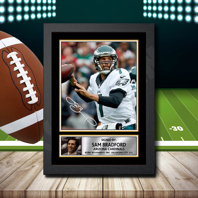 Sam Bradford 2 Printed Signature NFL Star Poster Print Framed Wall Art Gift – Sam Bradford 2 Printed Signature NFL Star Poster Print