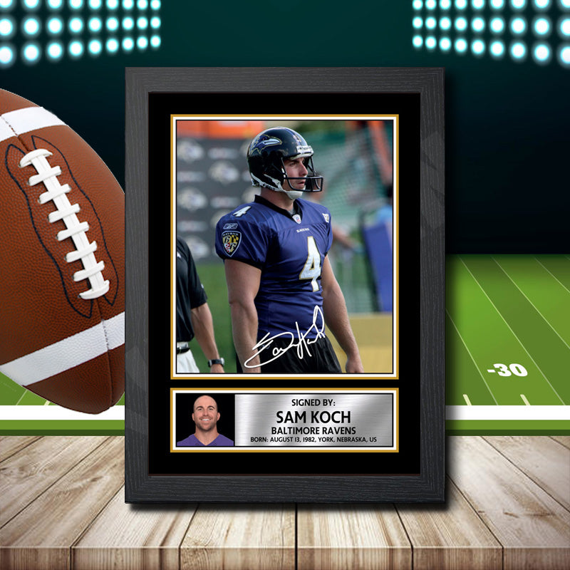 Sam Koch 2 Printed Signature NFL Star Poster Print Framed Wall Art Gift – Sam Koch 2 Printed Signature NFL Star Poster Print