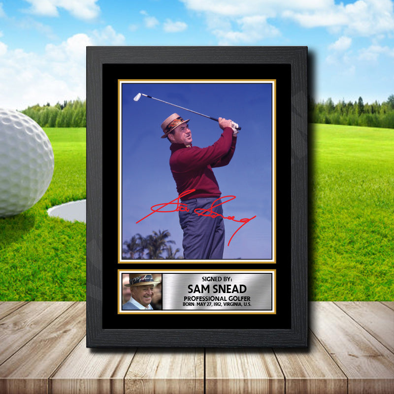 Sam Snead Golf Printed Signature Poster Print Gift