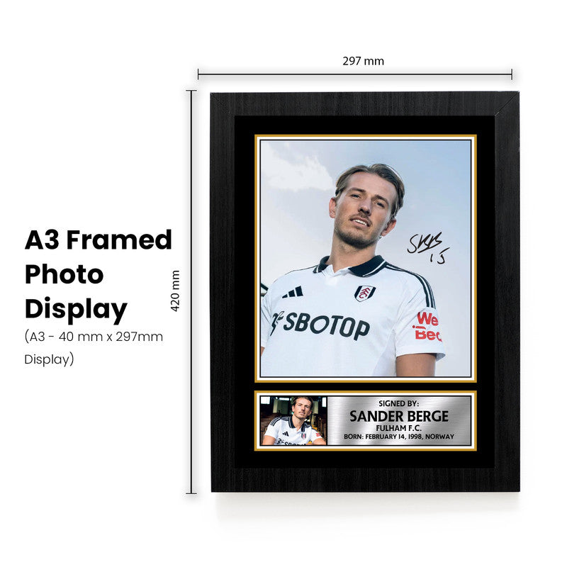 Sander Berge Signed Autograph Poster Print – Fulham F.C. – Norway International Football Memorabilia – Gift for Fans & Collectors