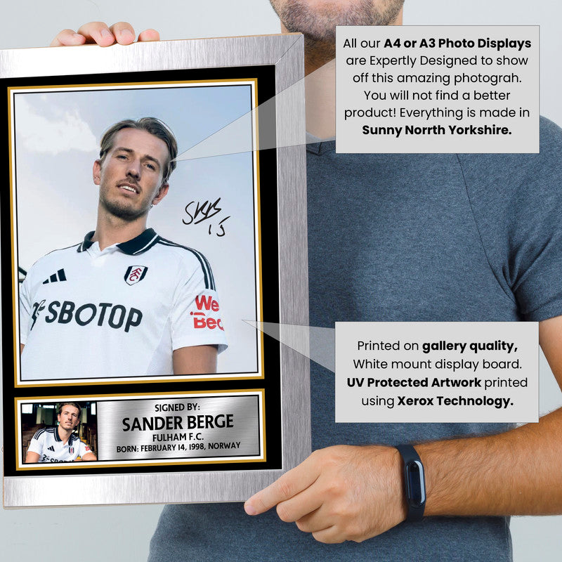 Sander Berge Signed Autograph Poster Print – Fulham F.C. – Norway International Football Memorabilia – Gift for Fans & Collectors