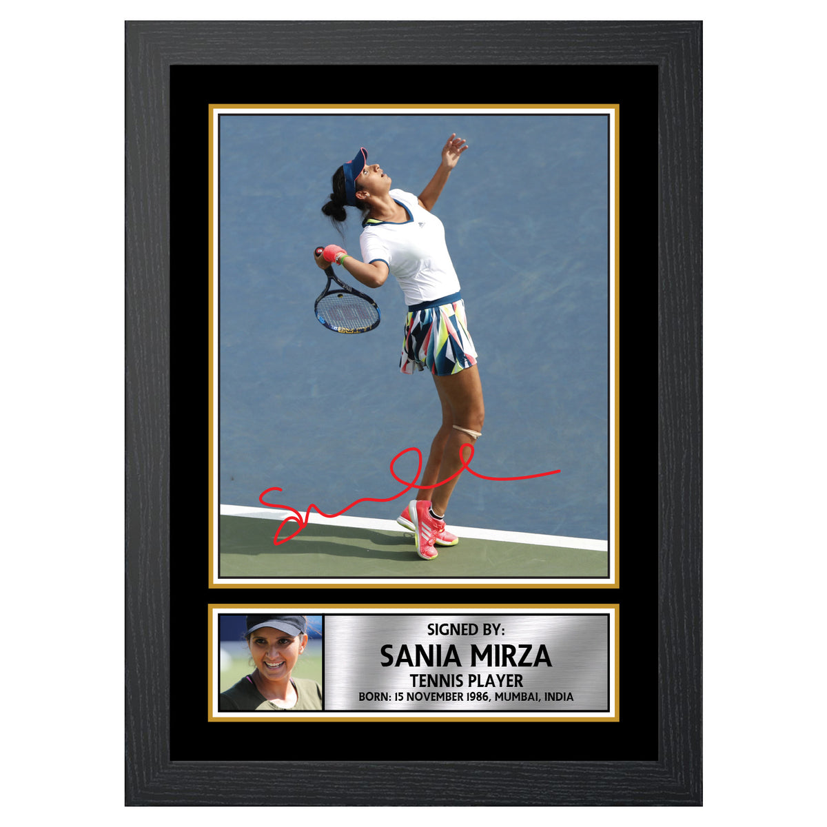 Sania Mirza M635 Tennis Player Printed Signature Poster Print Gift