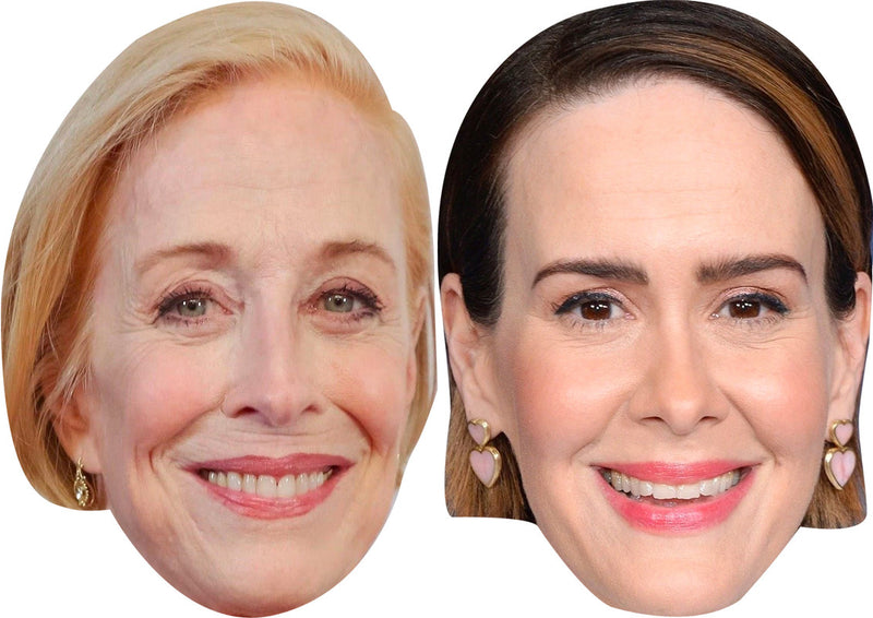 Sarah Paulson and Holland Taylor Celebrity Couple Face Mask Fancy Dress - High-Quality Cardboard Masks for Any Occasion