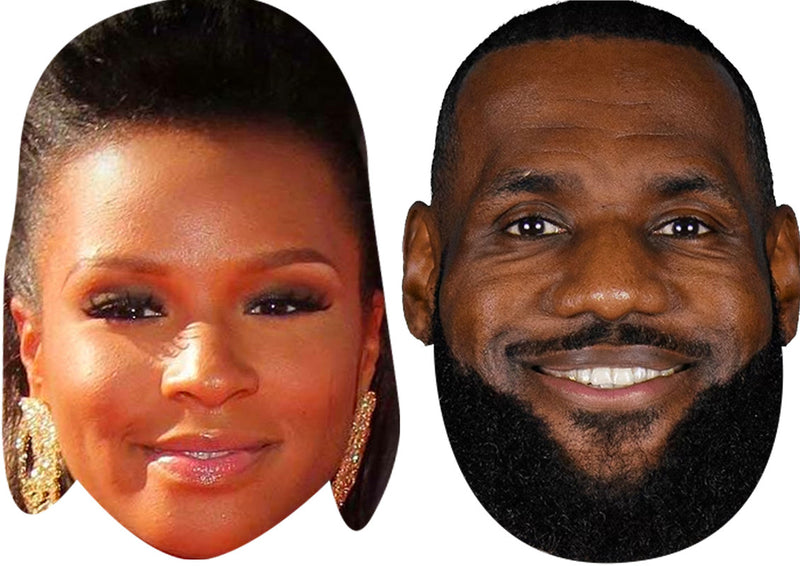 Savannah Brinson And Lebron James Celebrity Couple Face Mask Fancy Dress - High-Quality Cardboard Masks for Any Occasion