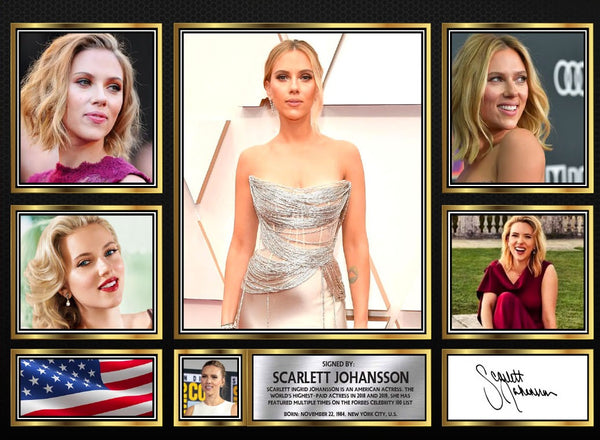 Scarlett Johansson Actors Framed Printed Signature Print – Fan Gift – Wall Art