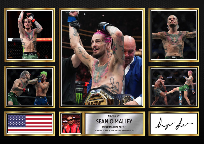 Sean O'Malley UFC FIighters Framed Autographed Print - Limited Edition Autograph Fan Gift – Collectible Memorabilia Merchandise