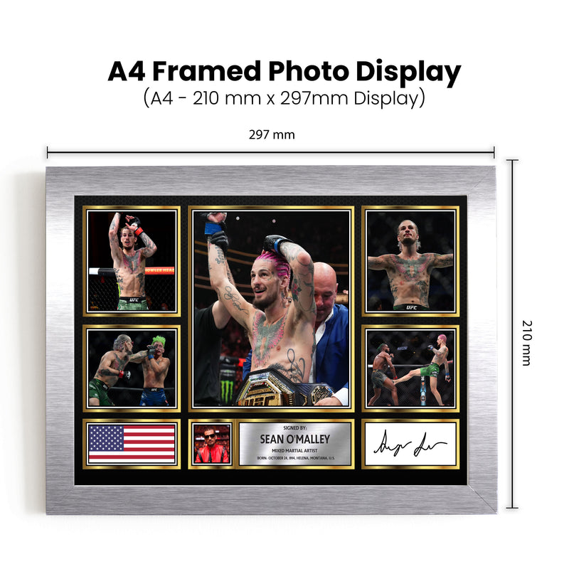 Sean O'Malley UFC FIighters Framed Autographed Print - Limited Edition Autograph Fan Gift – Collectible Memorabilia Merchandise