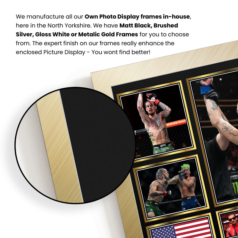 Sean O'Malley UFC FIighters Framed Autographed Print - Limited Edition Autograph Fan Gift – Collectible Memorabilia Merchandise