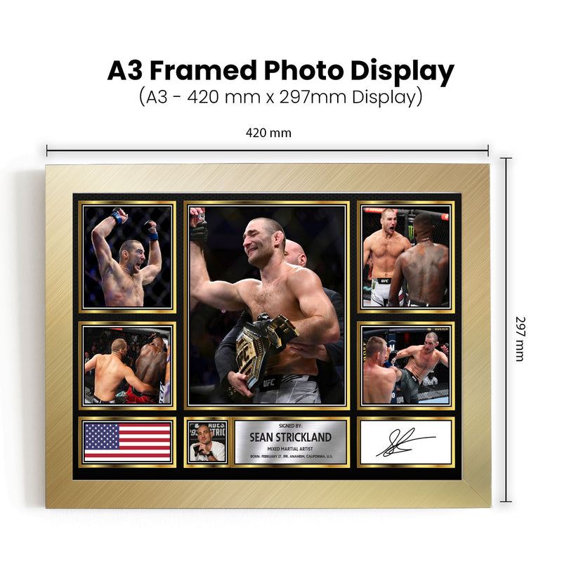 Sean Strickland UFC FIighters Framed Autographed Print