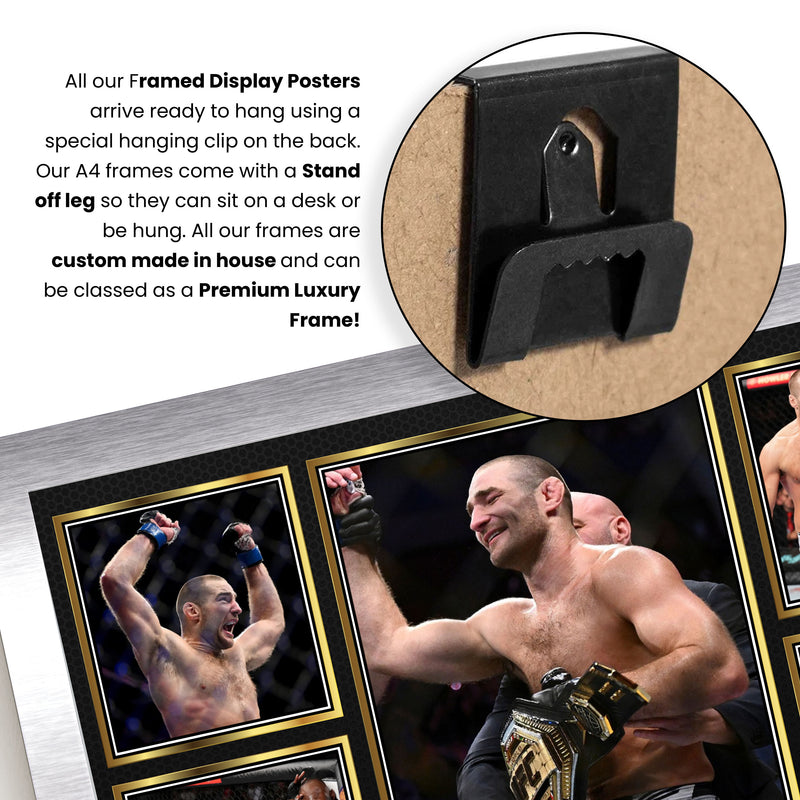 Sean Strickland UFC FIighters Framed Autographed Print - Limited Edition Autograph Fan Gift – Collectible Memorabilia Merchandise