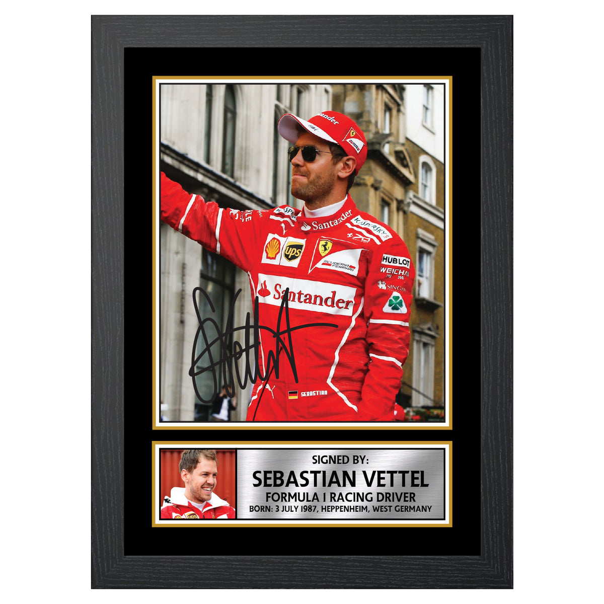 Sebastian Vettel M526 Motor Racer Printed Signature Poster Print Gift