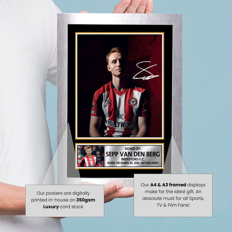 Sepp van den Berg Signed Autograph Poster Print – Brentford F.C. – Dutch Football Memorabilia Gift – Gift for Fans & Collectors