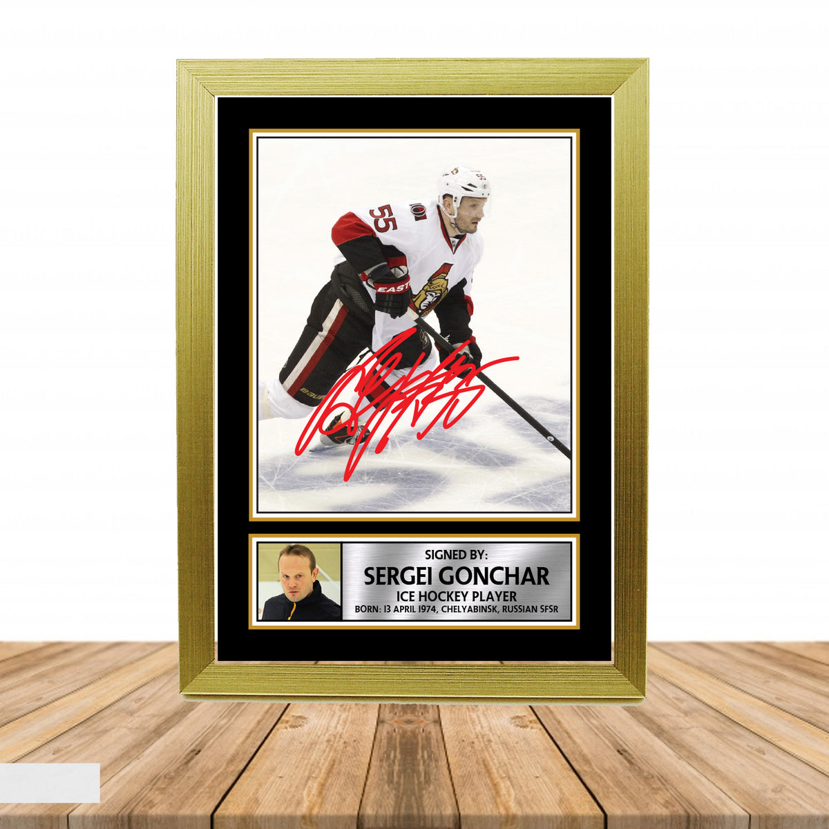Sergei Gonchar Ice Hockey Printed Signature Poster Print Gift