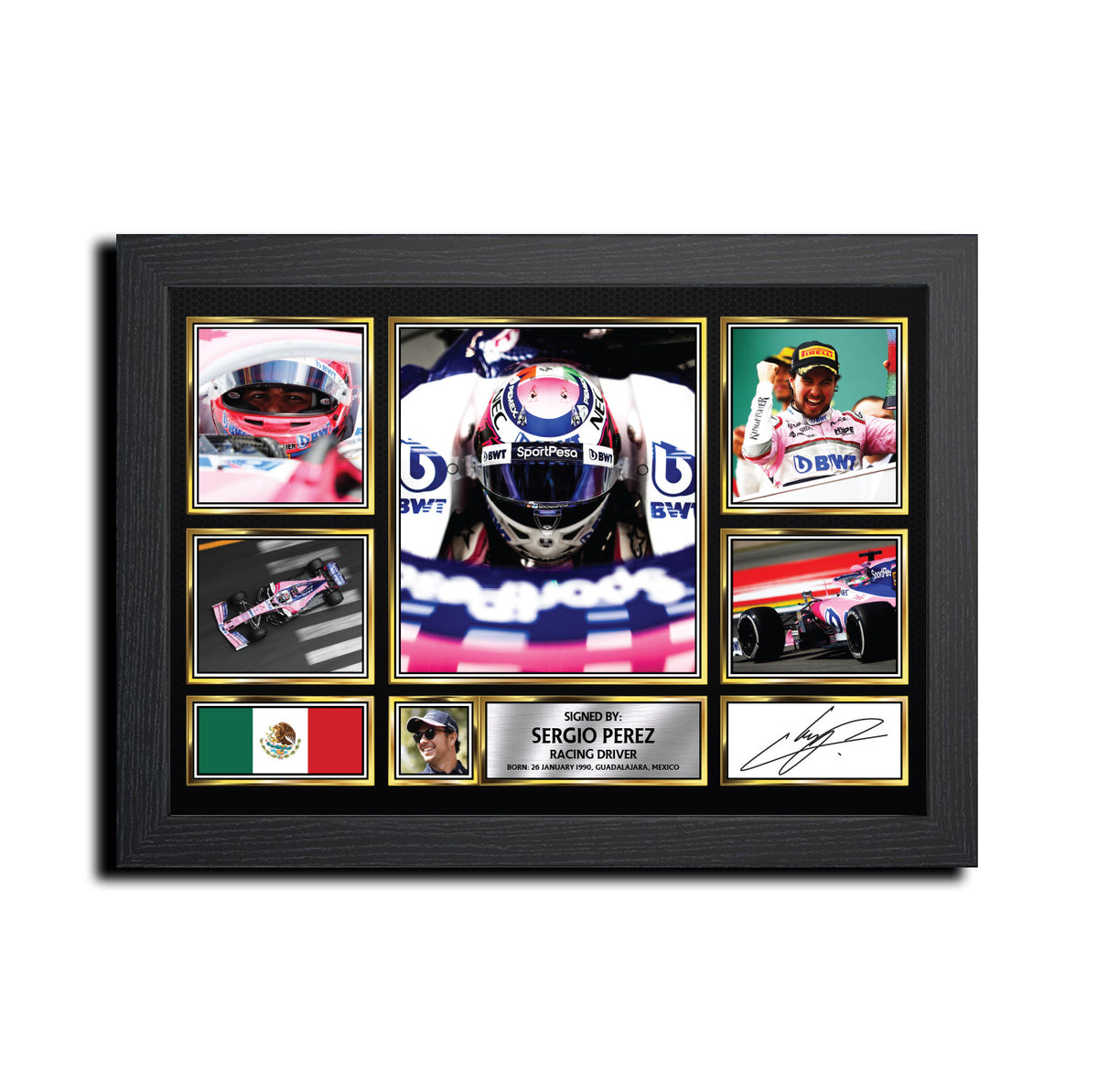 Sergio Perez MC1719 Printed Signature Motorsport Print