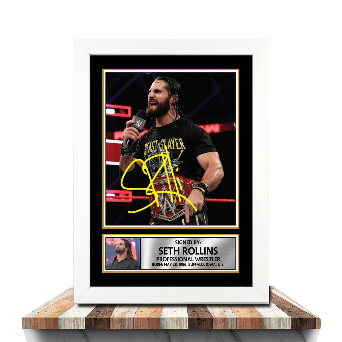 Seth Rollins M1069 Wrestling Printed Signature Poster Print Gift