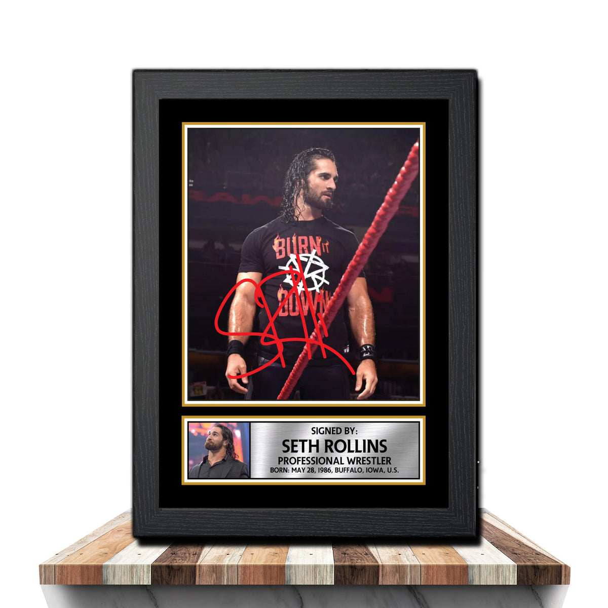 Seth Rollins M1070 Wrestling Printed Signature Poster Print Gift