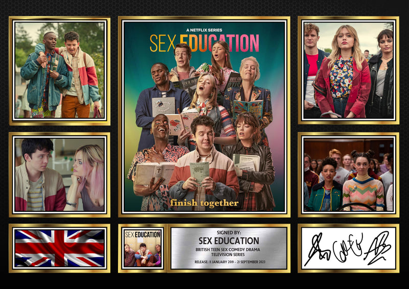 Sex Education Netflix Shows Framed Autographed Print - Limited Edition Autograph Fan Gift – Collectible Memorabilia Merchandise