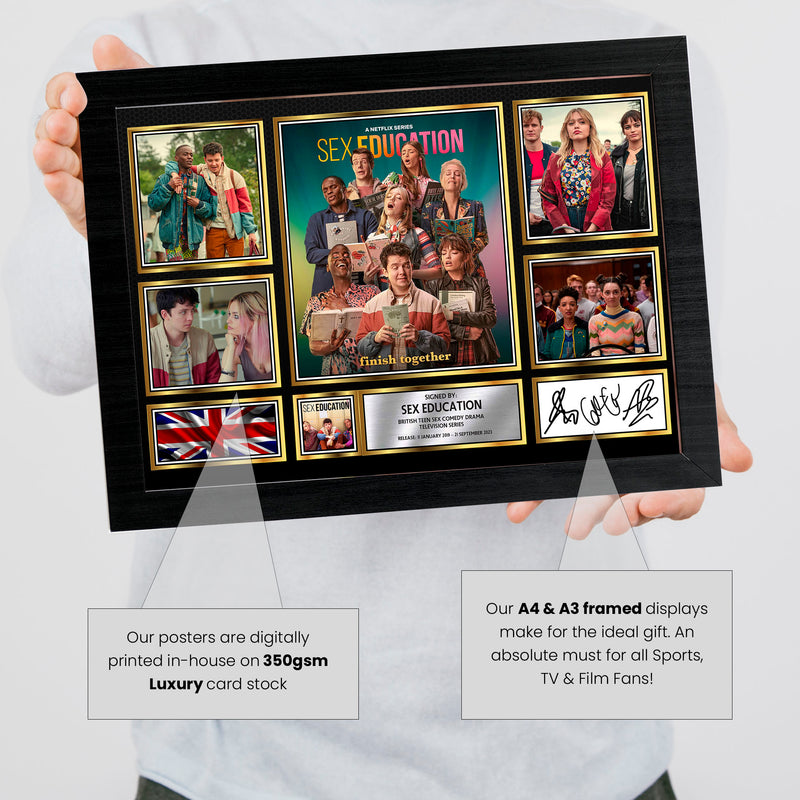 Sex Education Netflix Shows Framed Autographed Print - Limited Edition Autograph Fan Gift – Collectible Memorabilia Merchandise