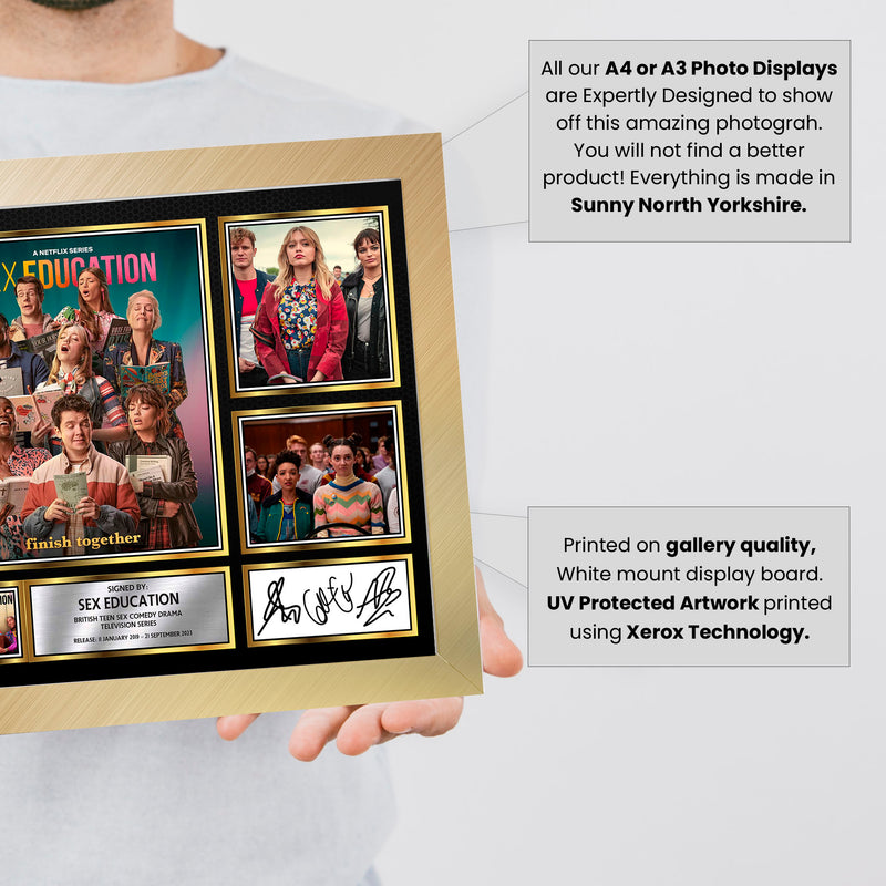 Sex Education Netflix Shows Framed Autographed Print - Limited Edition Autograph Fan Gift – Collectible Memorabilia Merchandise