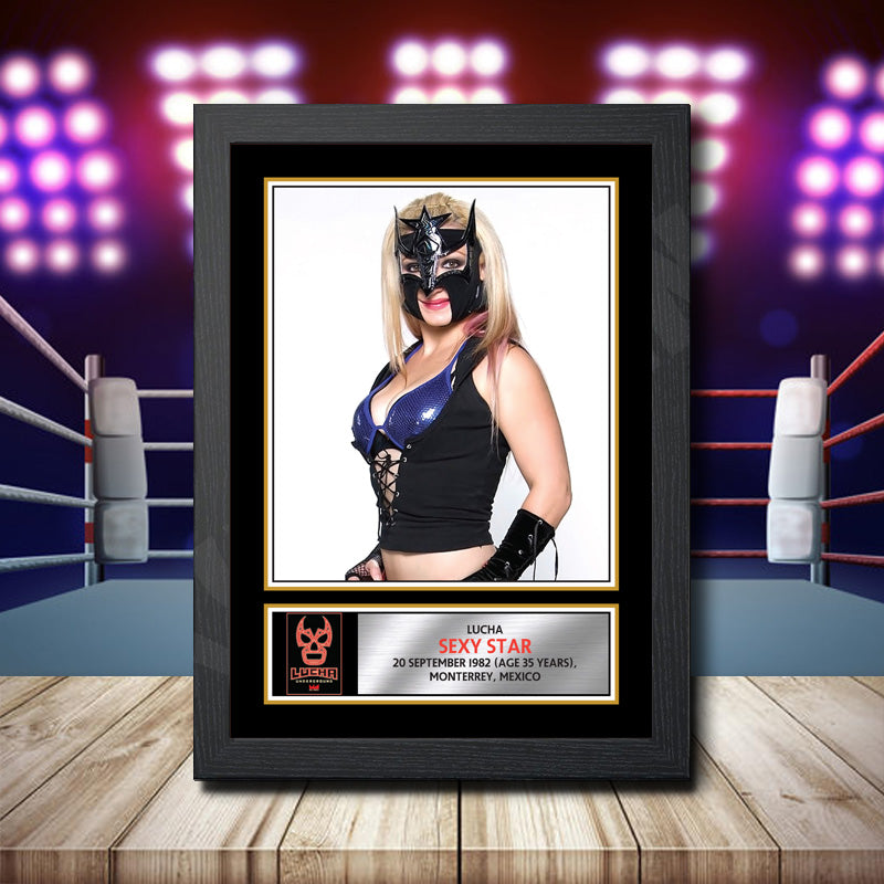 Sexy Star Lucha Print Printed Signature Wwe Star Poster Print Framed Wall Art Gift – Sexy Star Lucha Print Printed Signature Wwe Star Poster Print