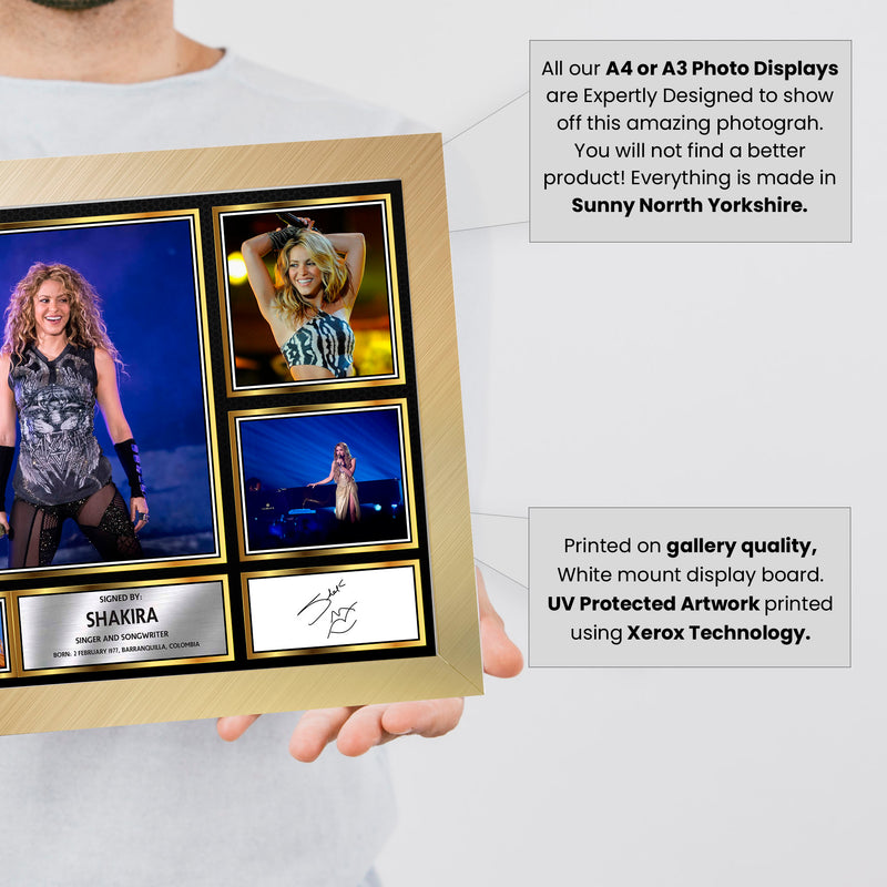 Shakira Singers Framed Autographed Print - Limited Edition Autograph Fan Gift – Collectible Memorabilia Merchandise