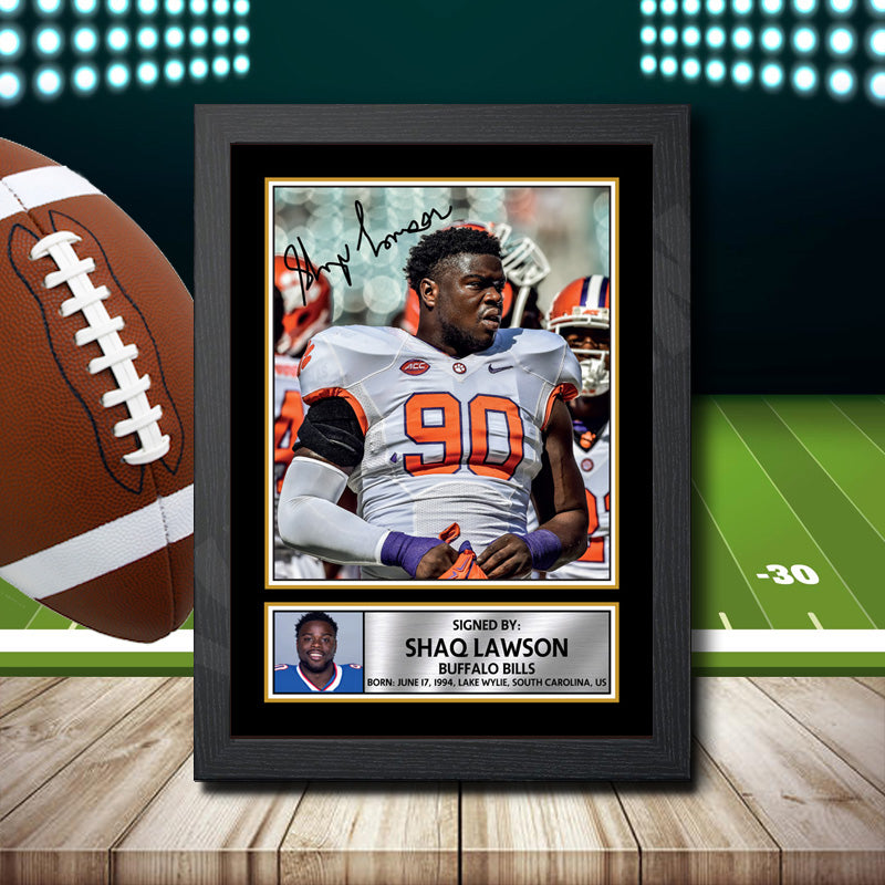 Shaq Lawson 2 Printed Signature NFL Star Poster Print Framed Wall Art Gift – Shaq Lawson 2 Printed Signature NFL Star Poster Print