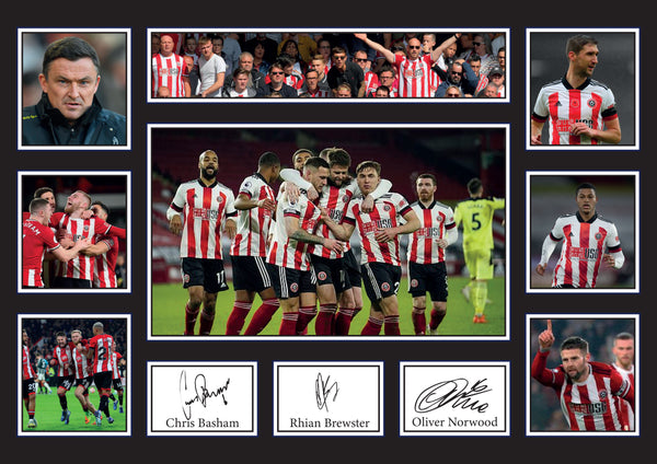 Sheffield United Premier League Football Team Framed Printed Signature Print – Fan Gift – Wall Art