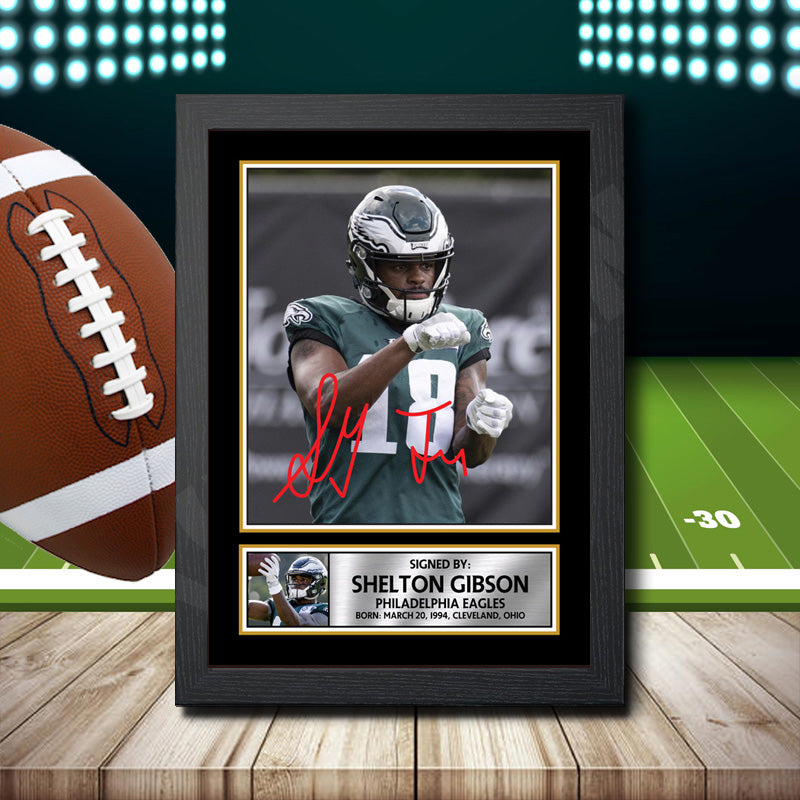 Shelton Gibson Printed Signature NFL Star Poster Print Framed Wall Art Gift – Shelton Gibson Printed Signature NFL Star Poster Print