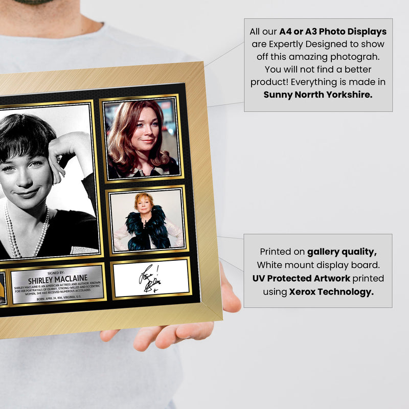 Shirley MacLaine Actors Framed Autographed Print - Limited Edition Autograph Fan Gift – Collectible Memorabilia Merchandise