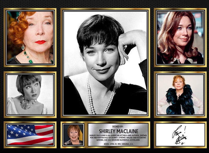 Shirley MacLaine Actors Framed Autographed Print - Limited Edition Autograph Fan Gift – Collectible Memorabilia Merchandise