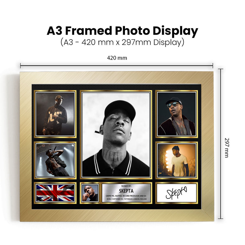 Rappers Skepta Framed Autographed Print - Limited Edition Autograph Fan Gift – Collectible Memorabilia Merchandise