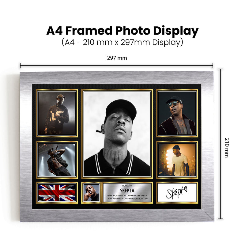 Rappers Skepta Framed Autographed Print - Limited Edition Autograph Fan Gift – Collectible Memorabilia Merchandise