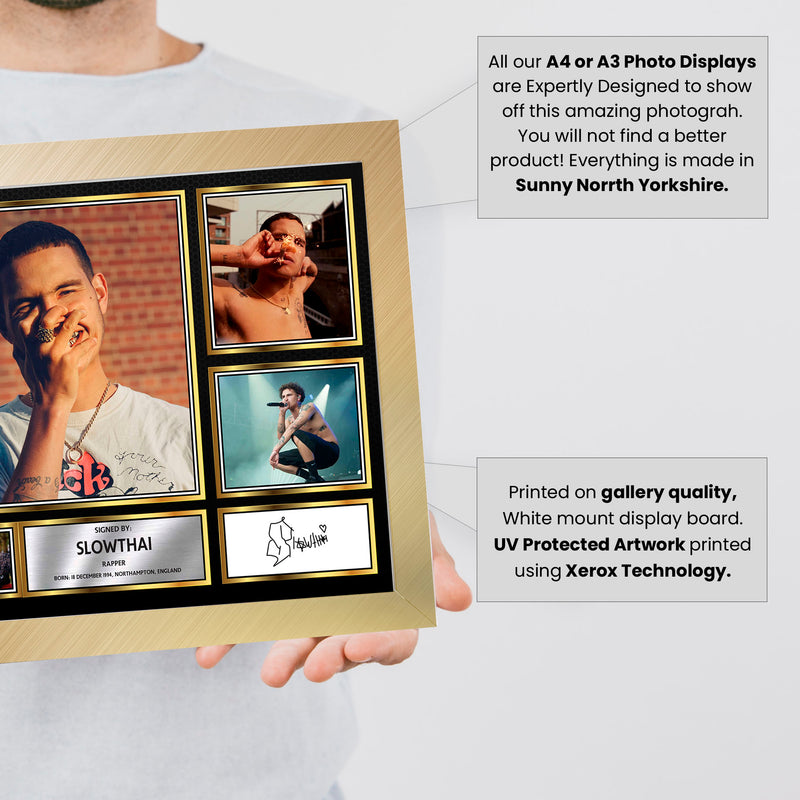 Rappers Slowthai Framed Autographed Print - Limited Edition Autograph Fan Gift – Collectible Memorabilia Merchandise