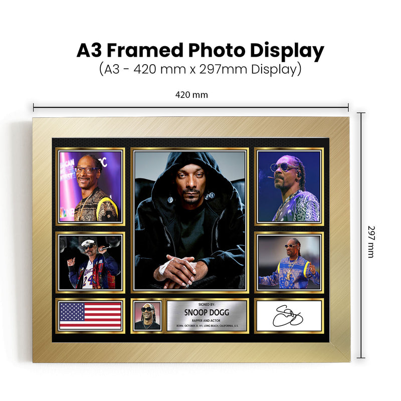 Rappers Snoop Dogg Framed Autographed Print - Limited Edition Autograph Fan Gift – Collectible Memorabilia Merchandise