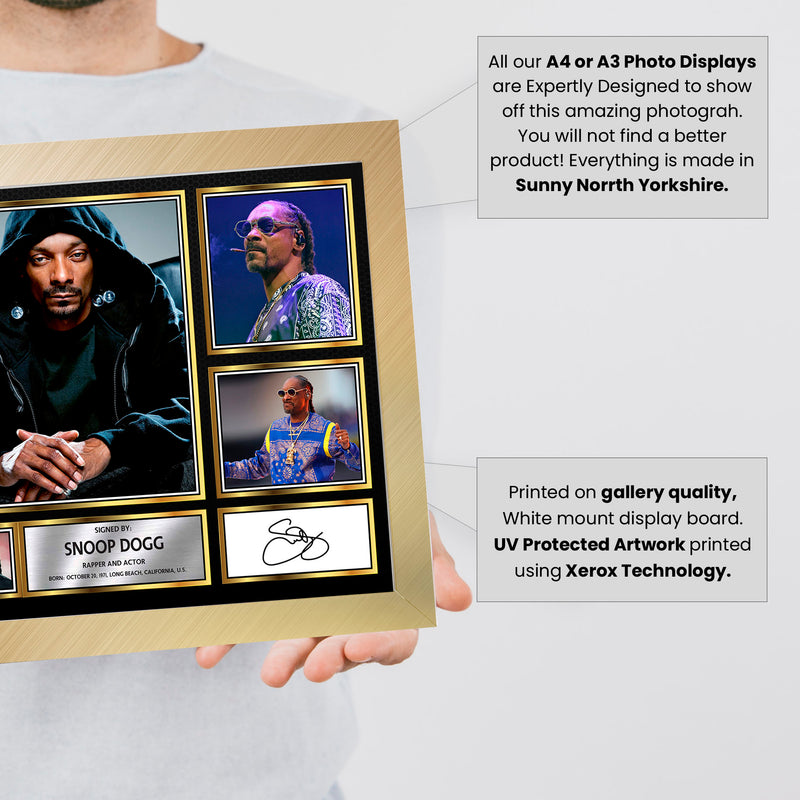 Rappers Snoop Dogg Framed Autographed Print - Limited Edition Autograph Fan Gift – Collectible Memorabilia Merchandise