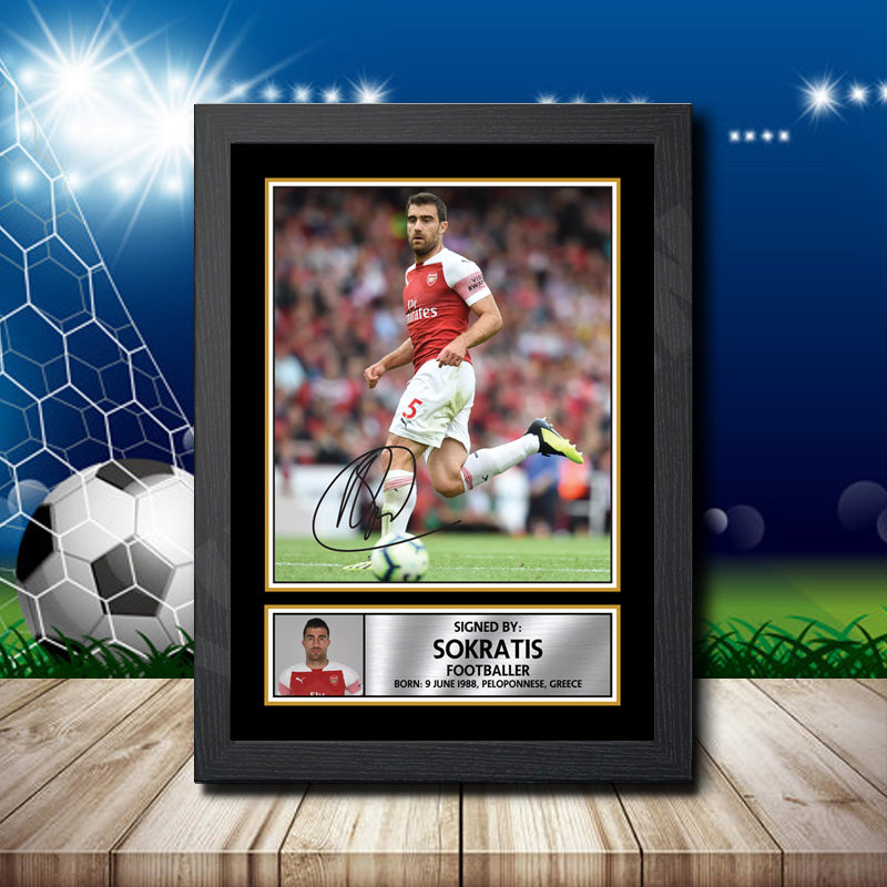 Sokratis Footballer Printed Signature Poster Print Gift