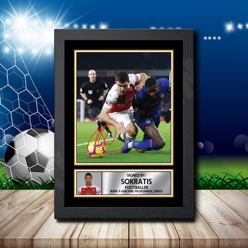 Sokratis 2 Footballer Printed Signature Poster Print Gift