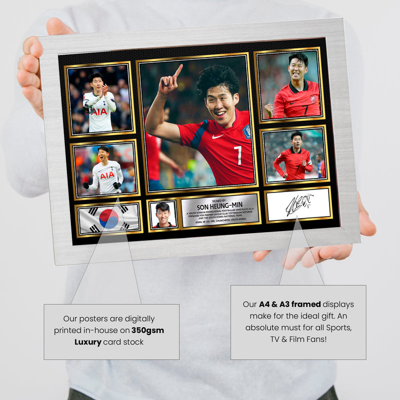 Son Heung-min Football Gift MC1602 Framed Autographed Print