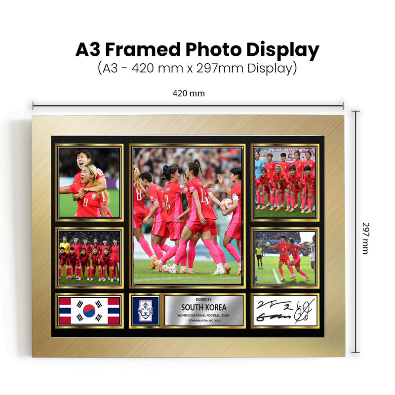 South Korea Ladies Football Teams Framed Autographed Print - Limited Edition Autograph Fan Gift – Collectible Memorabilia Merchandise