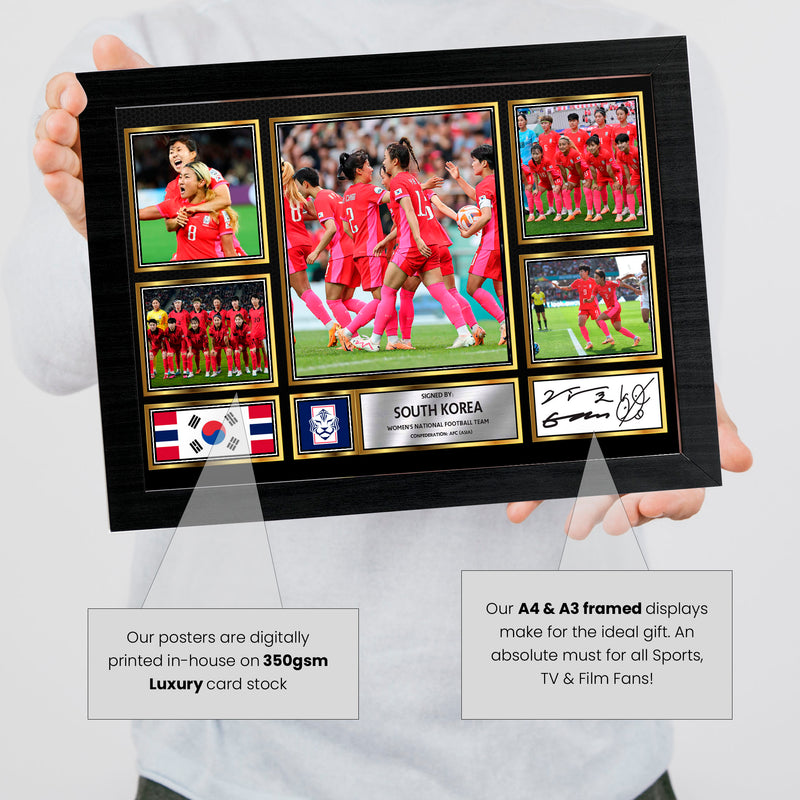 South Korea Ladies Football Teams Framed Autographed Print - Limited Edition Autograph Fan Gift – Collectible Memorabilia Merchandise