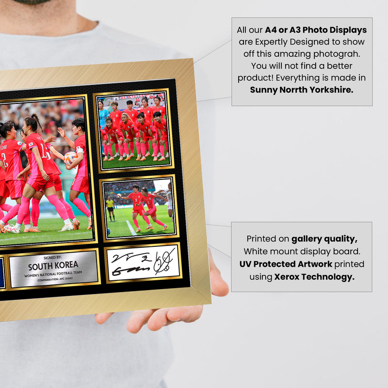 South Korea Ladies Football Teams Framed Autographed Print - Limited Edition Autograph Fan Gift – Collectible Memorabilia Merchandise