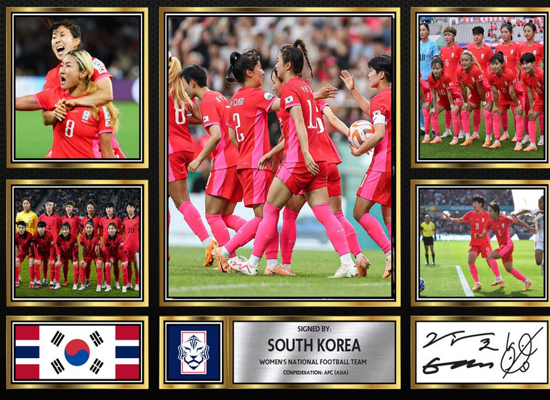 South Korea Ladies Football Teams Framed Autographed Print - Limited Edition Autograph Fan Gift – Collectible Memorabilia Merchandise