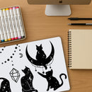 Star Cats Gaming Mouse Mat – Extra Large 800x300mm Desk Pad – Cosmic Galaxy Cat Aesthetic Mousepad for Gamers & Cat Lovers – Anti-Slip Rubber Base – Space Kitty Desk Decor