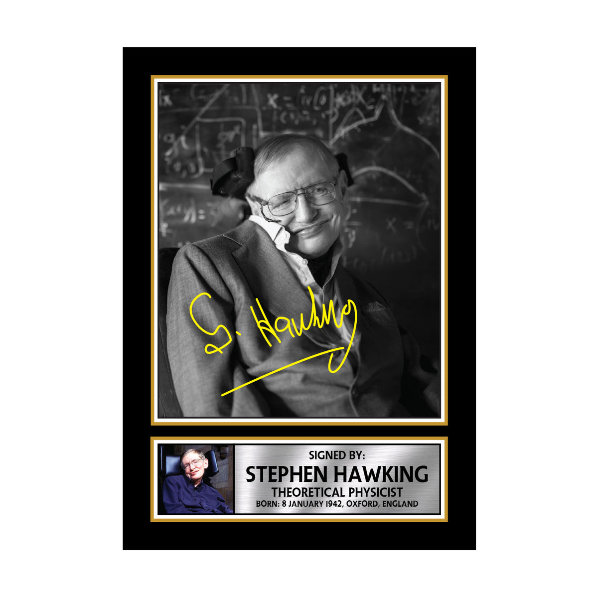 Stephen Hawking M452 Scientist Printed Signature Poster Print Gift